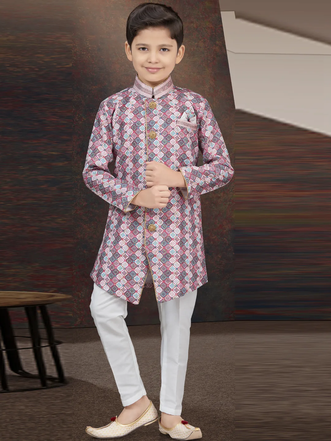 Jacquard Party Wear Boys Sherwani