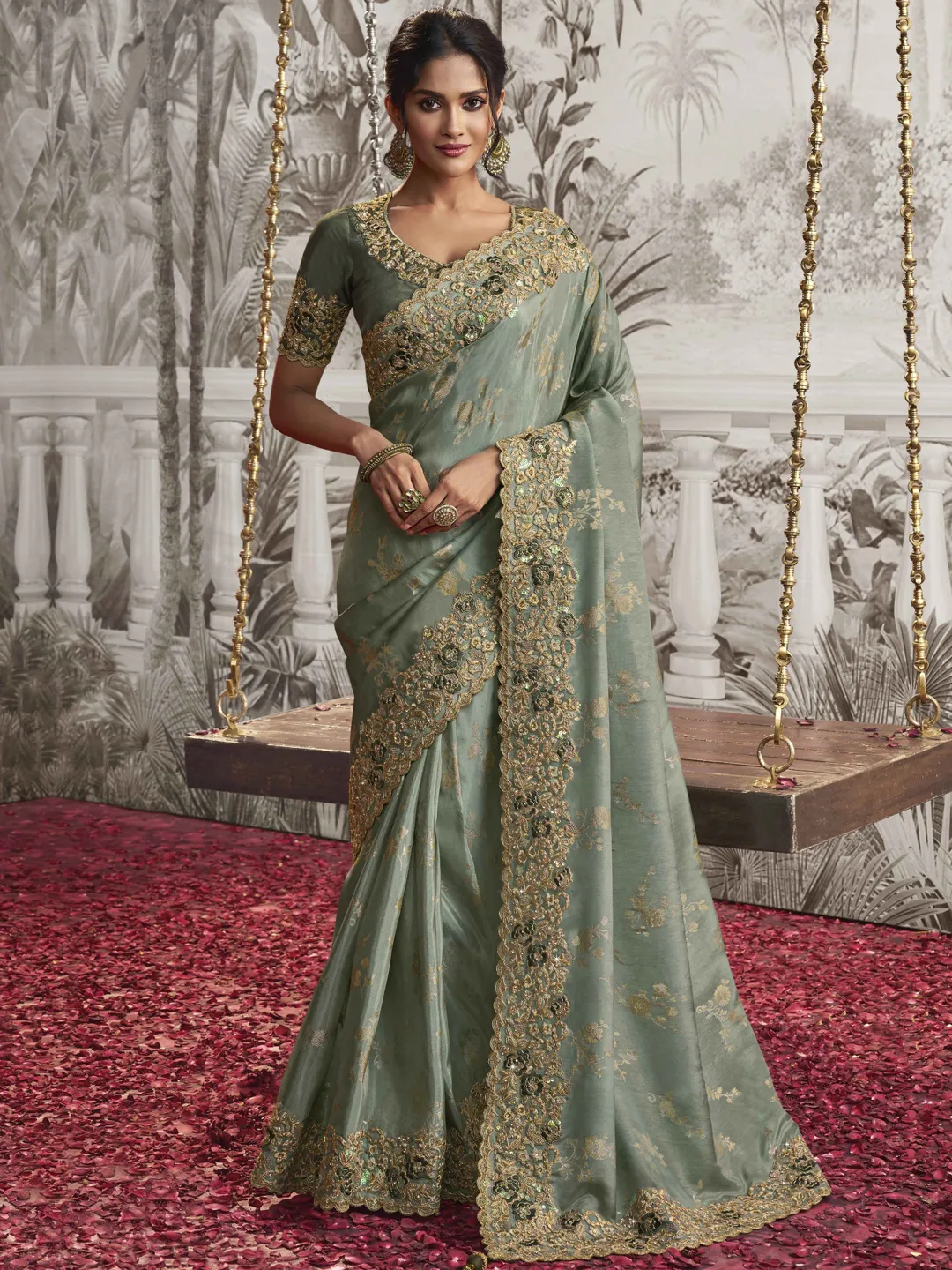 Viscose Engagement Saree
