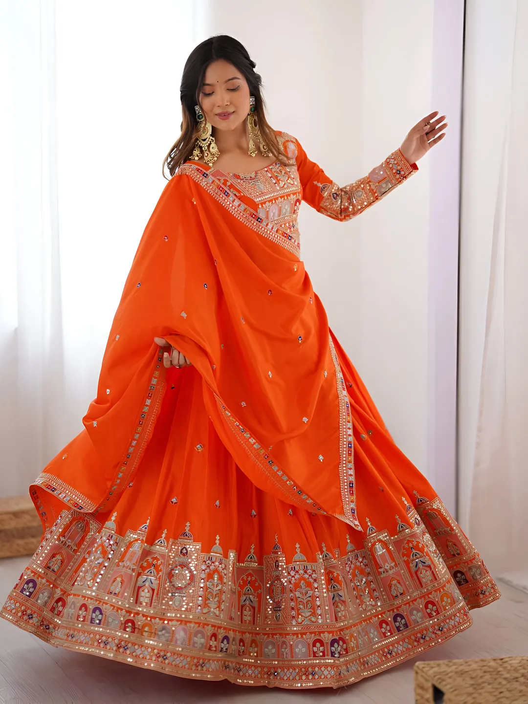 Crepe Silk Traditional Lehenga - Image 2