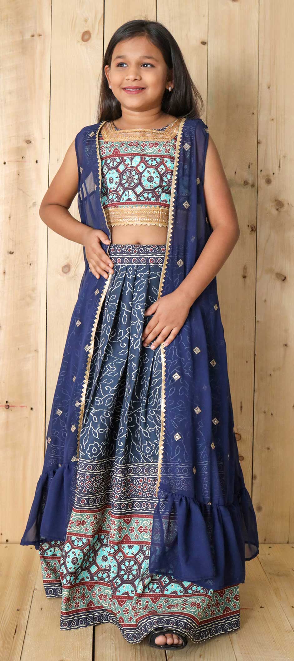 Art Silk Party Wear Kids Lehenga