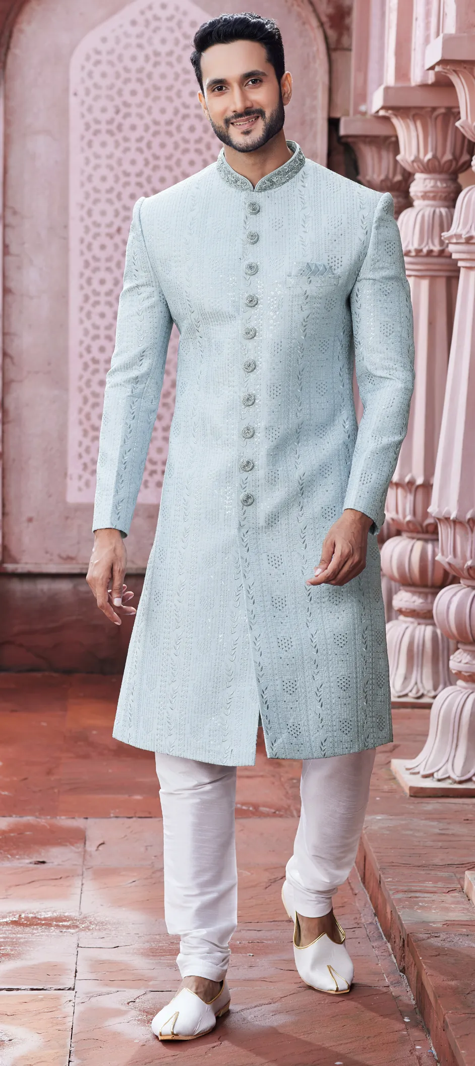 Art Silk Wedding Sherwani