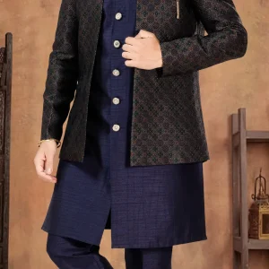 Silk Wedding Kurta Pyjama with Jacket