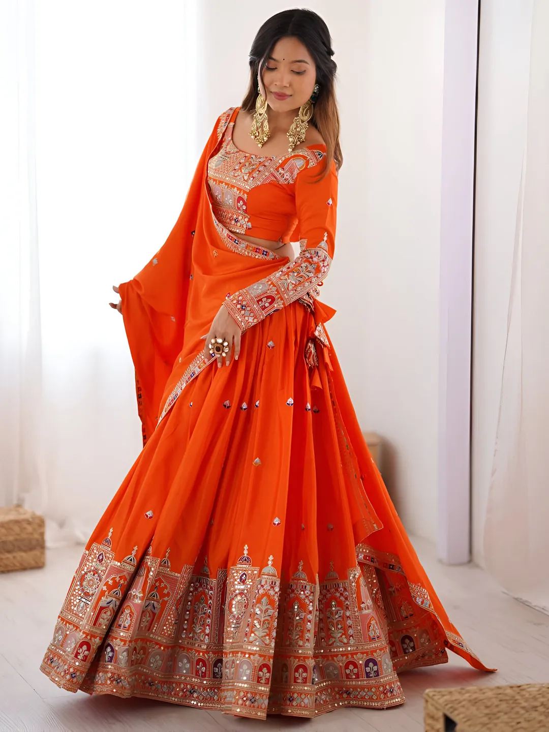 Crepe Silk Traditional Lehenga