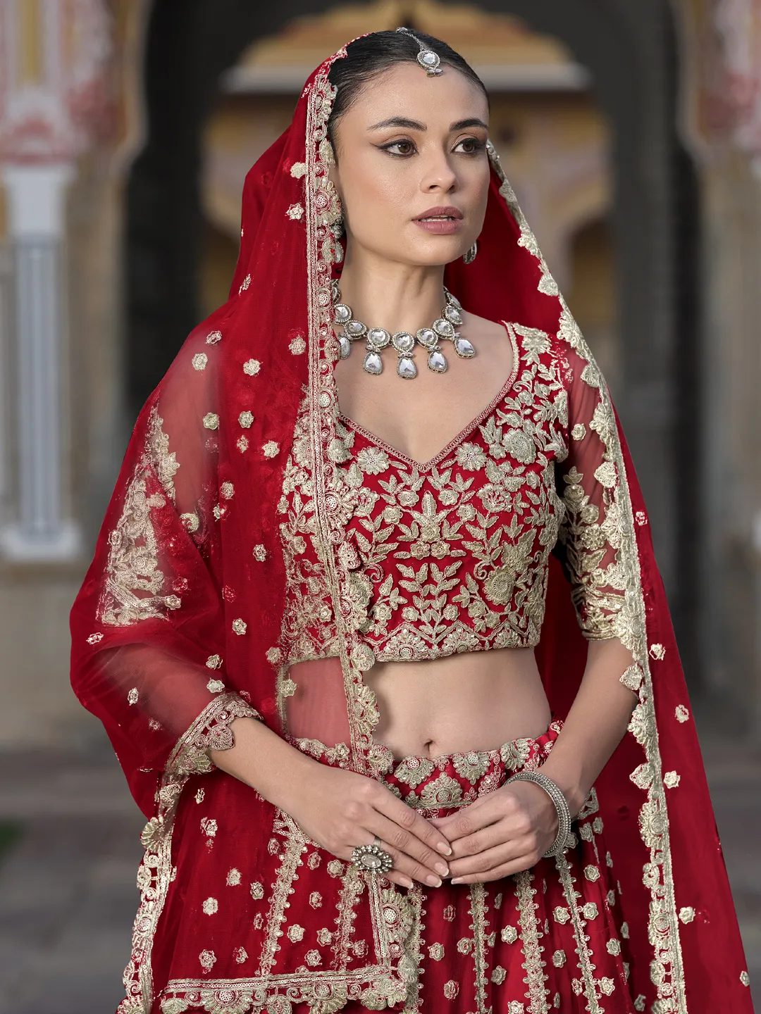 Net Bridal Lehenga - Image 3