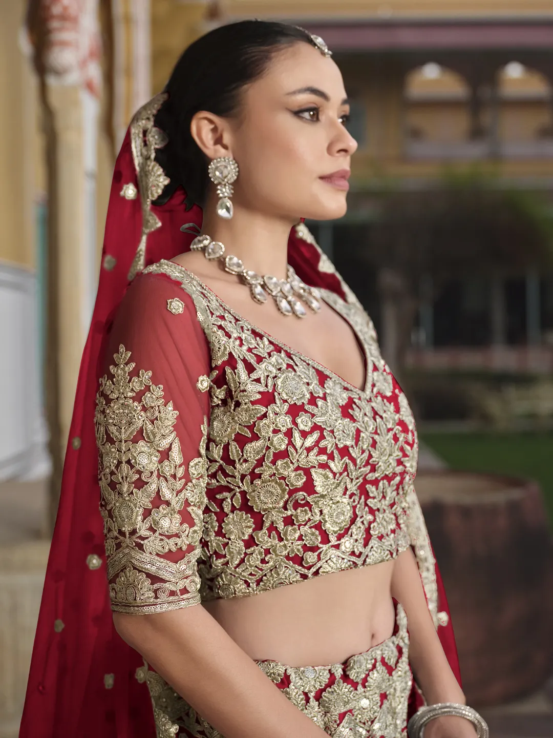 Net Bridal Lehenga - Image 5